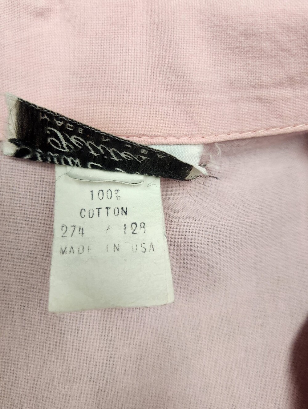 Vintage Stuart Alan Petites Pink Cotton Midi Shirt Dress Elastic Waist - Picture 7 of 10